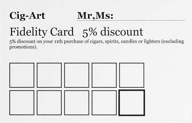 Carte de fidélité-Cig-Art-Fidelity card
